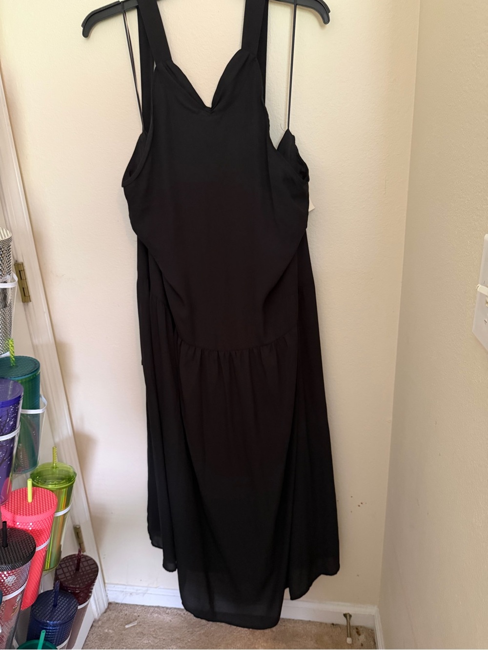 a new day Black Backless Sleeveless Maxi Dress